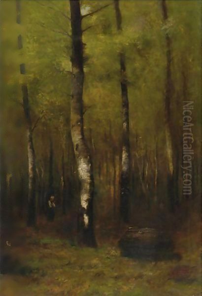 Woodland Oil Painting by Laszlo Mednyanszky