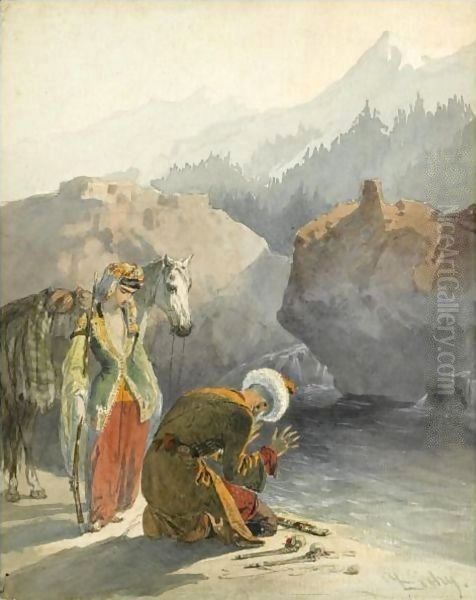 The Prayer Oil Painting by Mihaly von Zichy