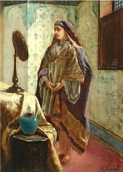 Odalisque In Her Boudoir Oil Painting by Rudolph Ernst