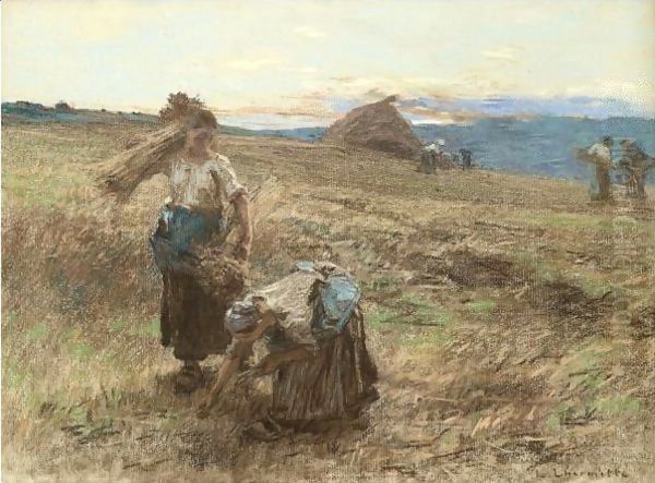 Les Glaneuses Oil Painting by Leon Augustin Lhermitte