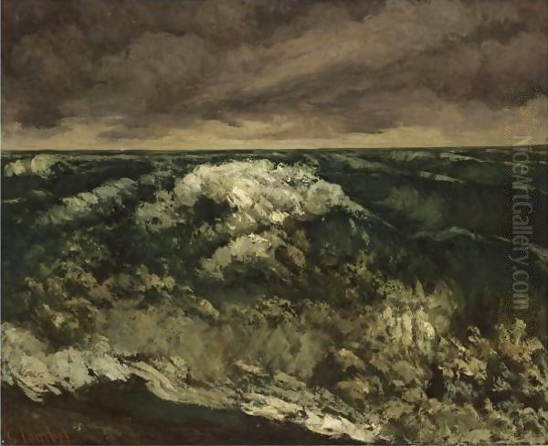 La Vague 6 Oil Painting by Gustave Courbet