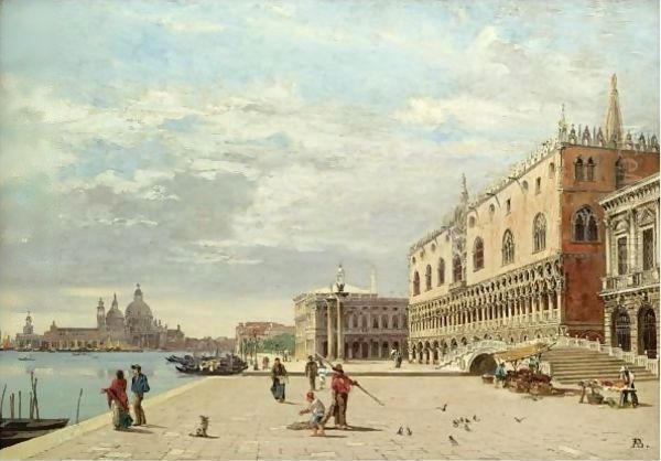 The Molo, Venice Oil Painting by Antonietta Brandeis