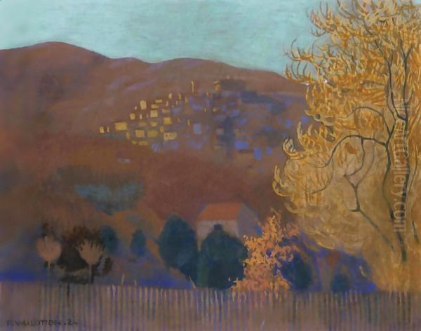 Cagnes In The Evening, 1924 Oil Painting by Felix Edouard Vallotton