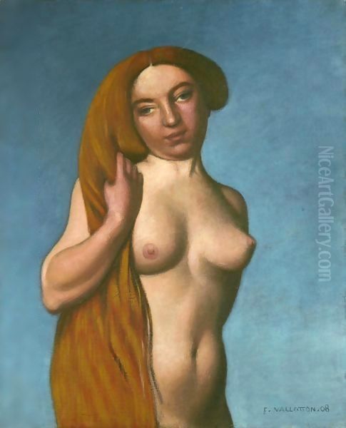 Torso Of A Woman, With Loose, Red Hair, 1908 Oil Painting by Felix Edouard Vallotton