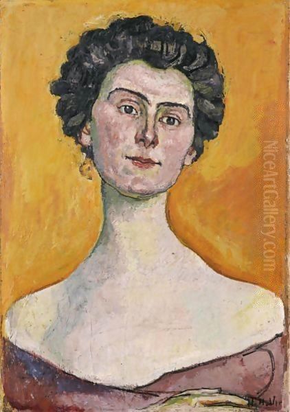 Potrait Of Clara Pasche-Battie Oil Painting by Ferdinand Hodler