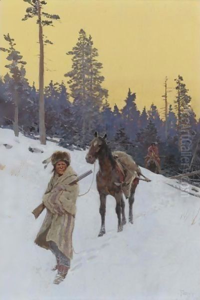 After The Hunt Oil Painting by Henry Farny