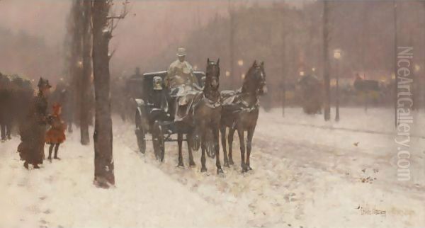 Paris, Winter Day Oil Painting by Frederick Childe Hassam