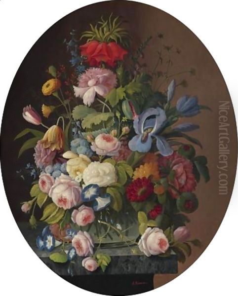 Still Life With Flowers Oil Painting by Severin Roesen