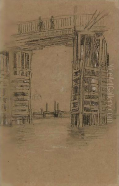 Study For The Tall Bridge Oil Painting by James Abbott McNeill Whistler