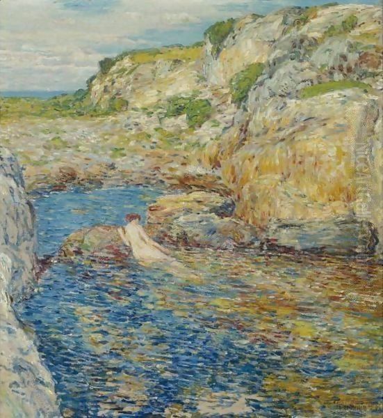 Rockweed Pool Oil Painting by Frederick Childe Hassam