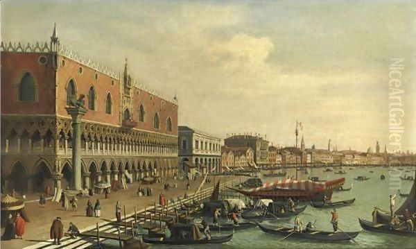 Venezia, Il Palazzo Ducale E La Riva Degli Schiavoni Oil Painting by William James