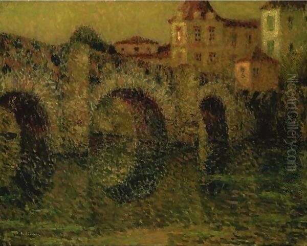 Le Pont Au Crepuscule, Dinan, 1911 Oil Painting by Henri Eugene Augustin Le Sidaner