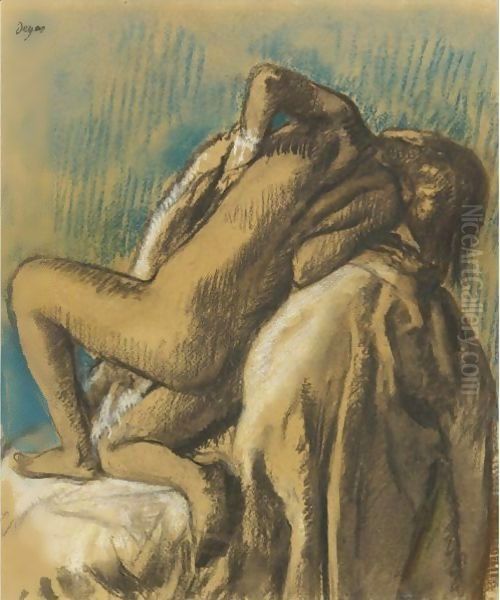 Au Repos Apres Le Bain Oil Painting by Edgar Degas