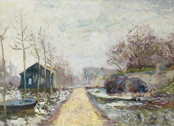 Inondation En Hiver, Basse Goulaine (Loire Inferieure, Pres De Nantes) Oil Painting by Maxime Maufra