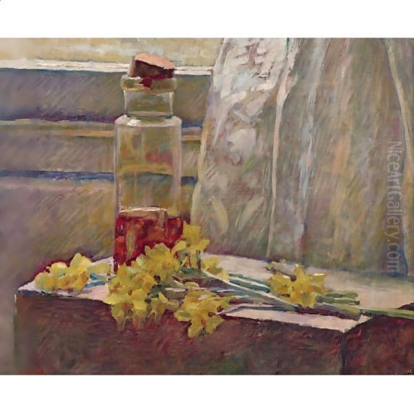 Jonquilles Et Bocal Oil Painting by Jean-Edouard Vuillard