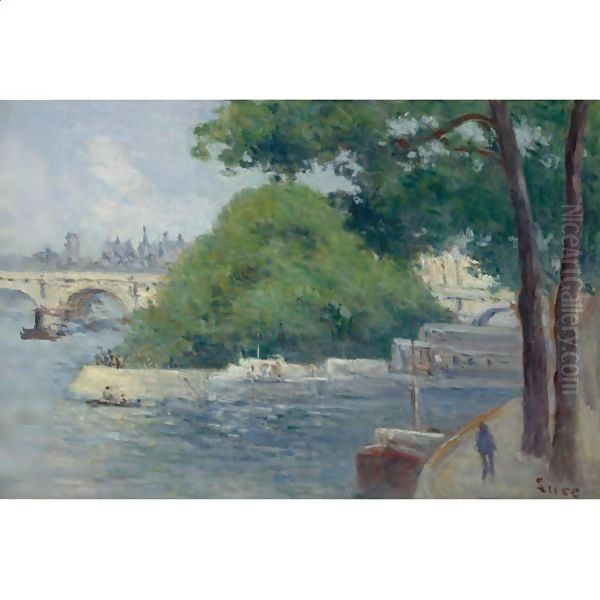 Les Bords De La Seine A Paris Oil Painting by Maximilien Luce