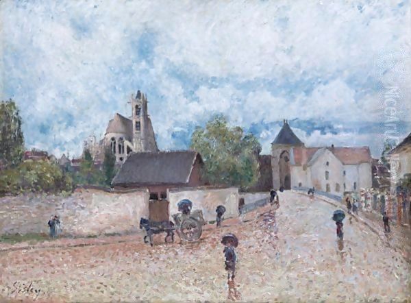 MORET-SUR-LOING, TEMPS DE PLUIE Oil Painting by Alfred Sisley