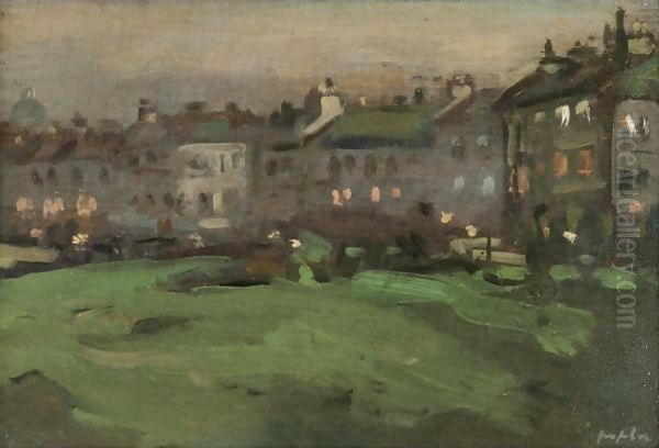 The Links At Dusk, North Berwick Oil Painting by Samuel John Peploe