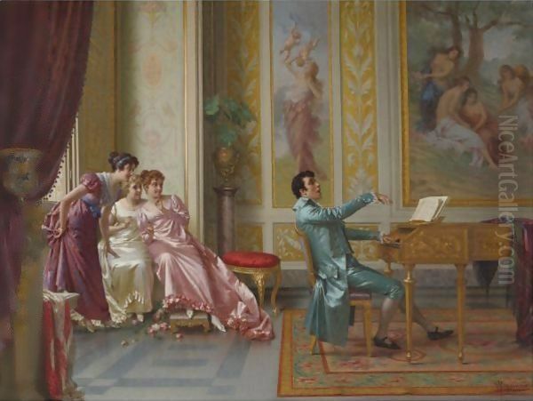 La Romanza Preferita Oil Painting by Vittorio Reggianini