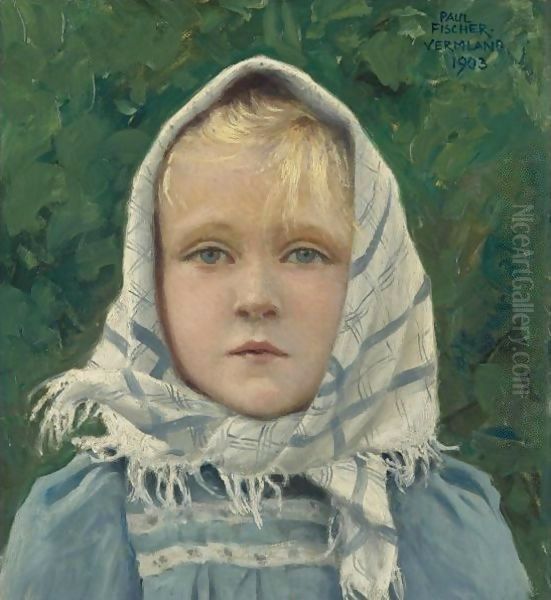 Portrait Of A Young Girl Oil Painting by Paul-Gustave Fischer