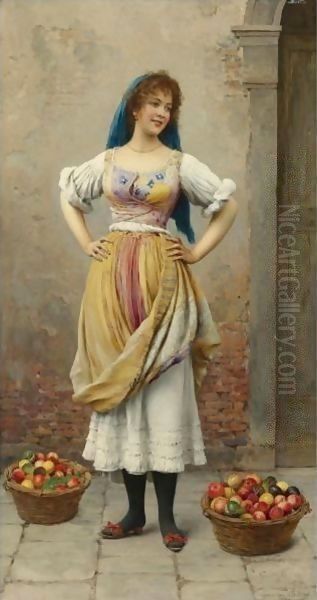 The Market Girl Oil Painting by Eugene de Blaas