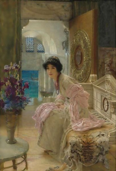 Watching And Waiting Oil Painting by Sir Lawrence Alma-Tadema