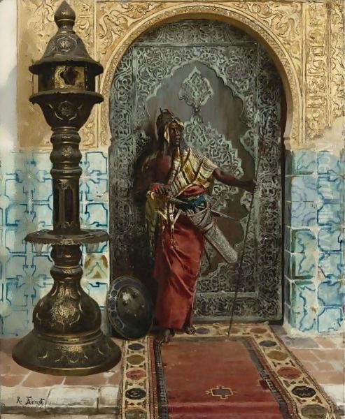 Nubian Guard Oil Painting by Rudolph Ernst