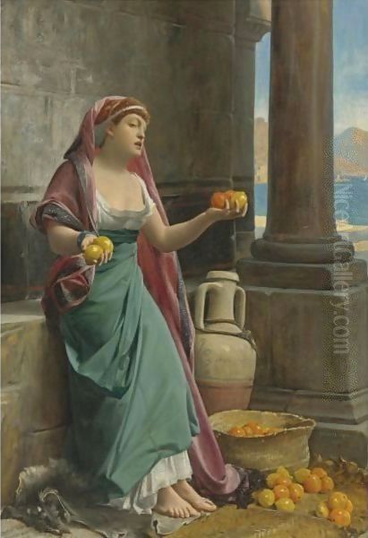 The Citrus Seller Oil Painting by Jean Jules Antoine Lecomte du Nouy