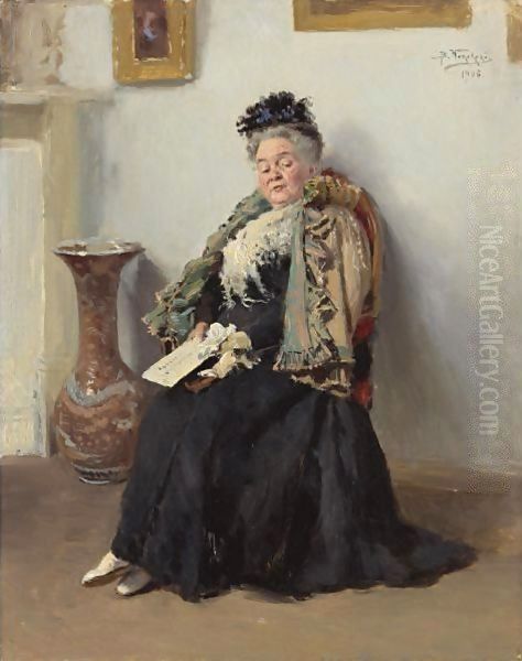 Portrait Of A Noblewoman, 1906 Oil Painting by Vladimir Egorovic Makovsky