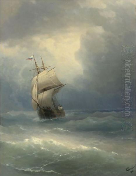 Ship At Sea, 1888 Oil Painting by Ivan Konstantinovich Aivazovsky