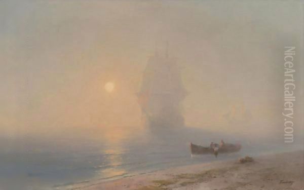 Sailing Through The Haze Oil Painting by Ivan Konstantinovich Aivazovsky