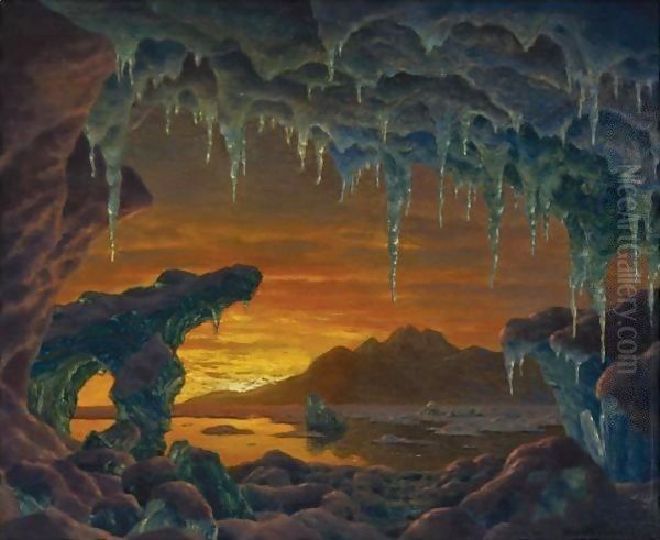 Arctic Grotto Oil Painting by Ivan Fedorovich Choultse