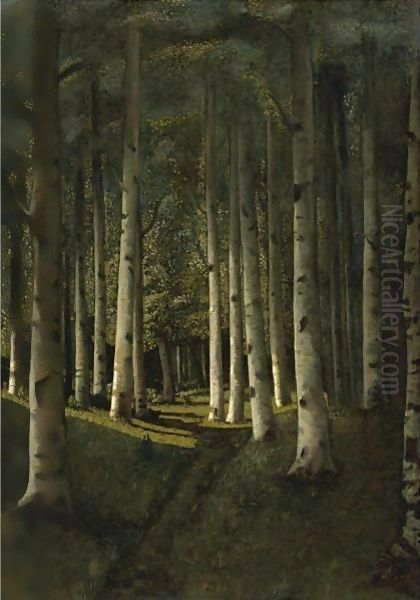 Birch Grove, 1881 Oil Painting by Arkhip Ivanovich Kuindzhi