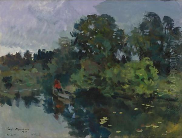 On The Lake With Lily Pads, 1915 Oil Painting by Konstantin Alexeievitch Korovin