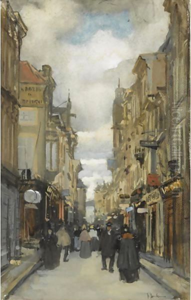 The Spuistraat, The Hague Oil Painting by Floris Arntzenius