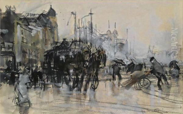 A View Of The Gevers Deynootplein, Scheveningen Oil Painting by Floris Arntzenius