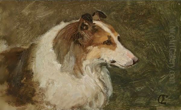 A Scottish Collie Oil Painting by Otto Eerelman