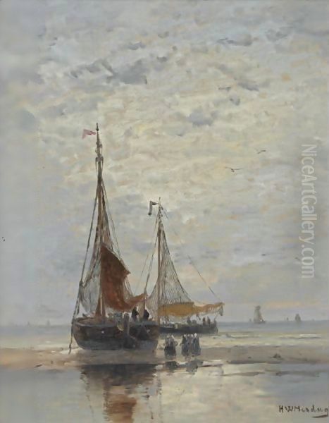 Bringing In The Catch Oil Painting by Hendrik Willem Mesdag