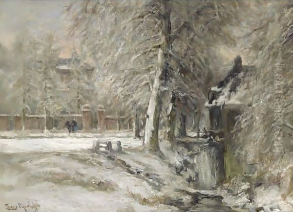 A Wintry Day In The Haagse Bos Oil Painting by Louis Apol