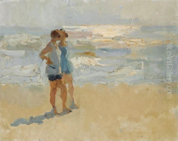 Ladies On The Beach, Viareggio Oil Painting by Isaac Israels