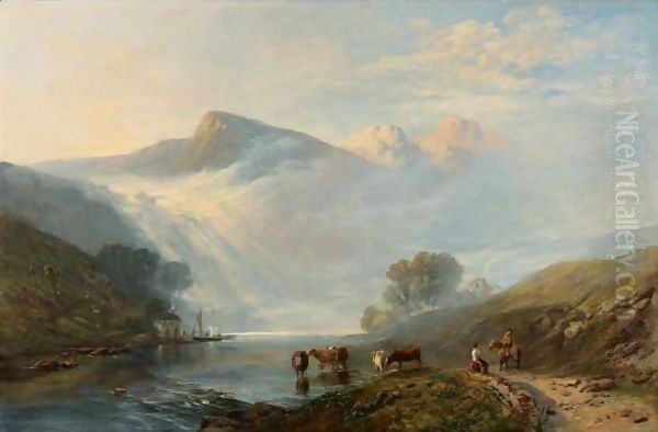 Early Morning On The Wye Oil Painting by George Vicat Cole