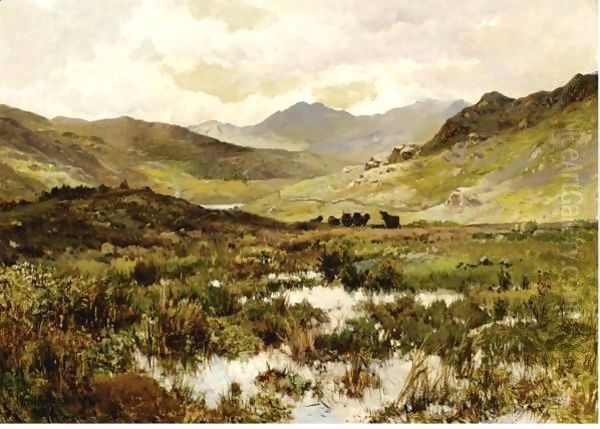 Snowdon From Capel Curig Oil Painting by Alfred de Breanski