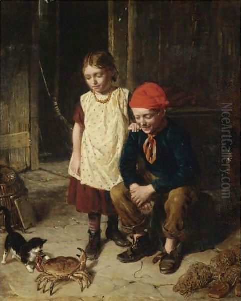 Play Mates Oil Painting by William Hemsley