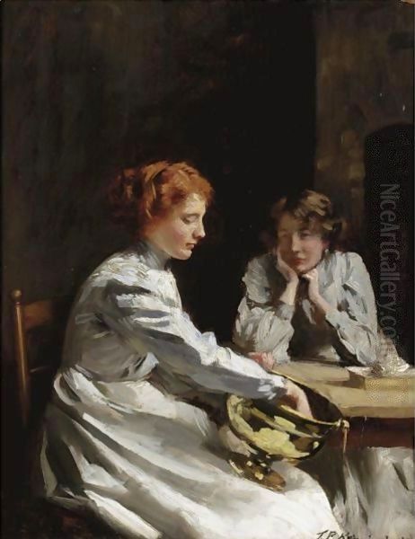 Polishing The Brass Oil Painting by Thomas Benjamin Kennington