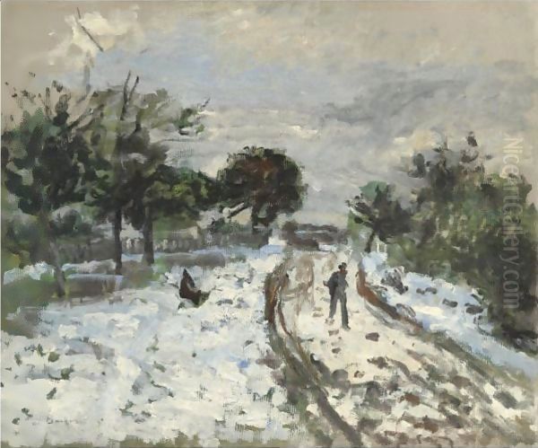 Paysage De Neige Oil Painting by Pierre Auguste Renoir