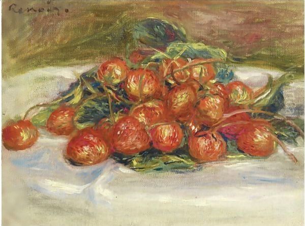 Nature Morte Aux Fraises Oil Painting by Pierre Auguste Renoir