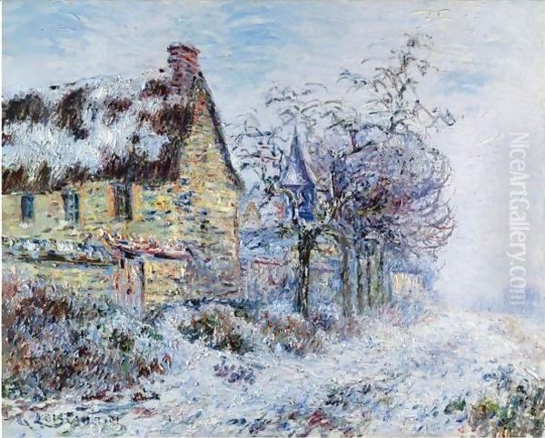 Effet De Neige A Porte-Joie Oil Painting by Gustave Loiseau