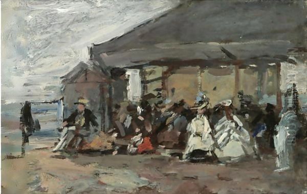 Scene De Plage 3 Oil Painting by Eugene Boudin