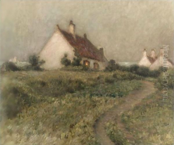 Maison Dans La Dune, Fort-Philippe Oil Painting by Henri Eugene Augustin Le Sidaner