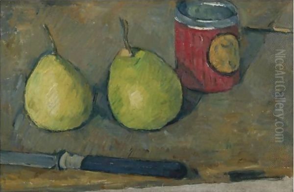 Poires Et Couteau Oil Painting by Paul Cezanne